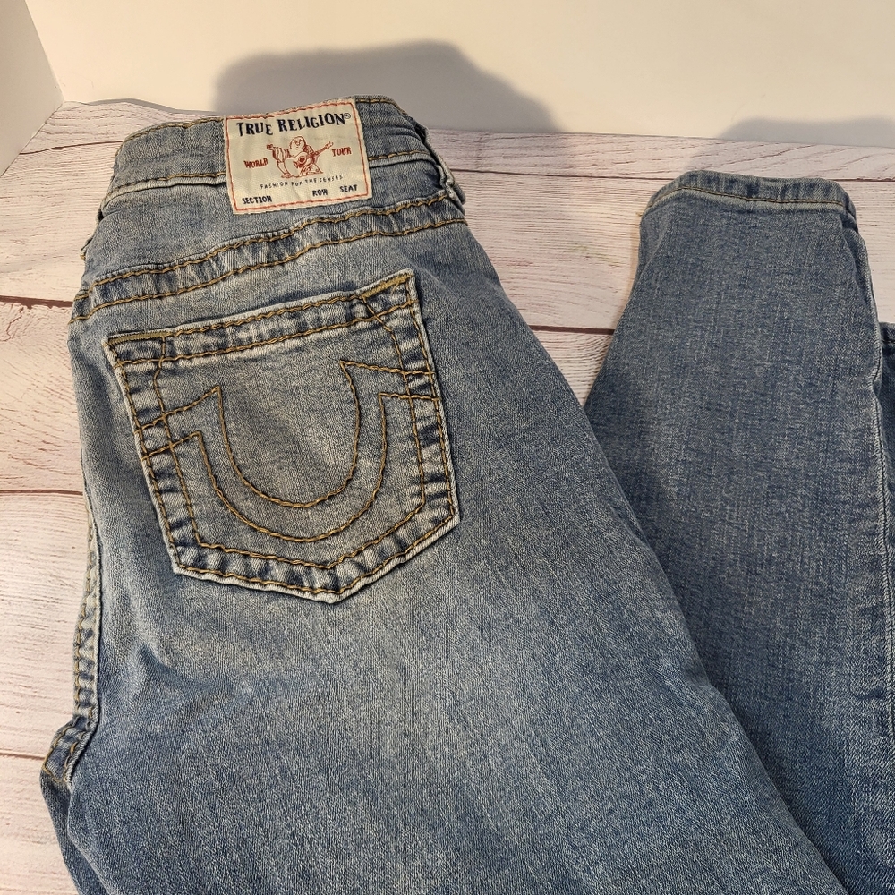 True Religion Jeans Women‎ Blue JENNIE Curvy Super Skinny Mid Rise Size 30 - Picture 4 of 11